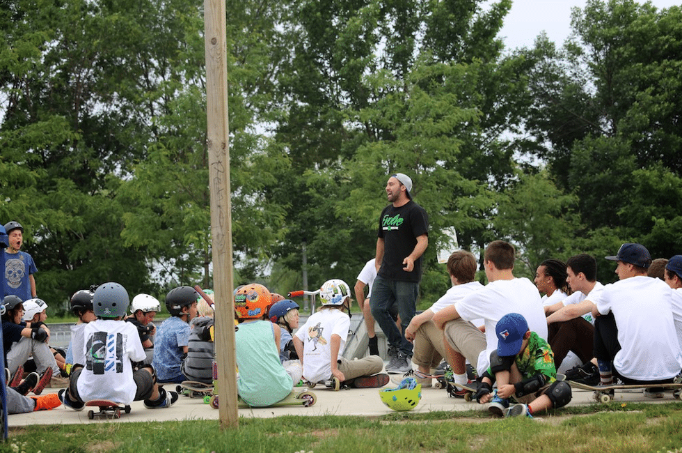 Josh saying a few words before camp starts.