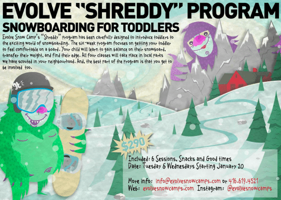 Toddler Snowboarding