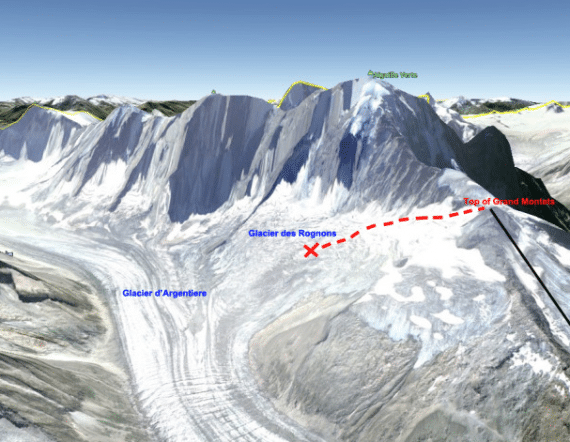 Glacier des Rognons. Crevesse. Brandon. Alps. Fall. 50 feet. France. Switzerland. Italy2