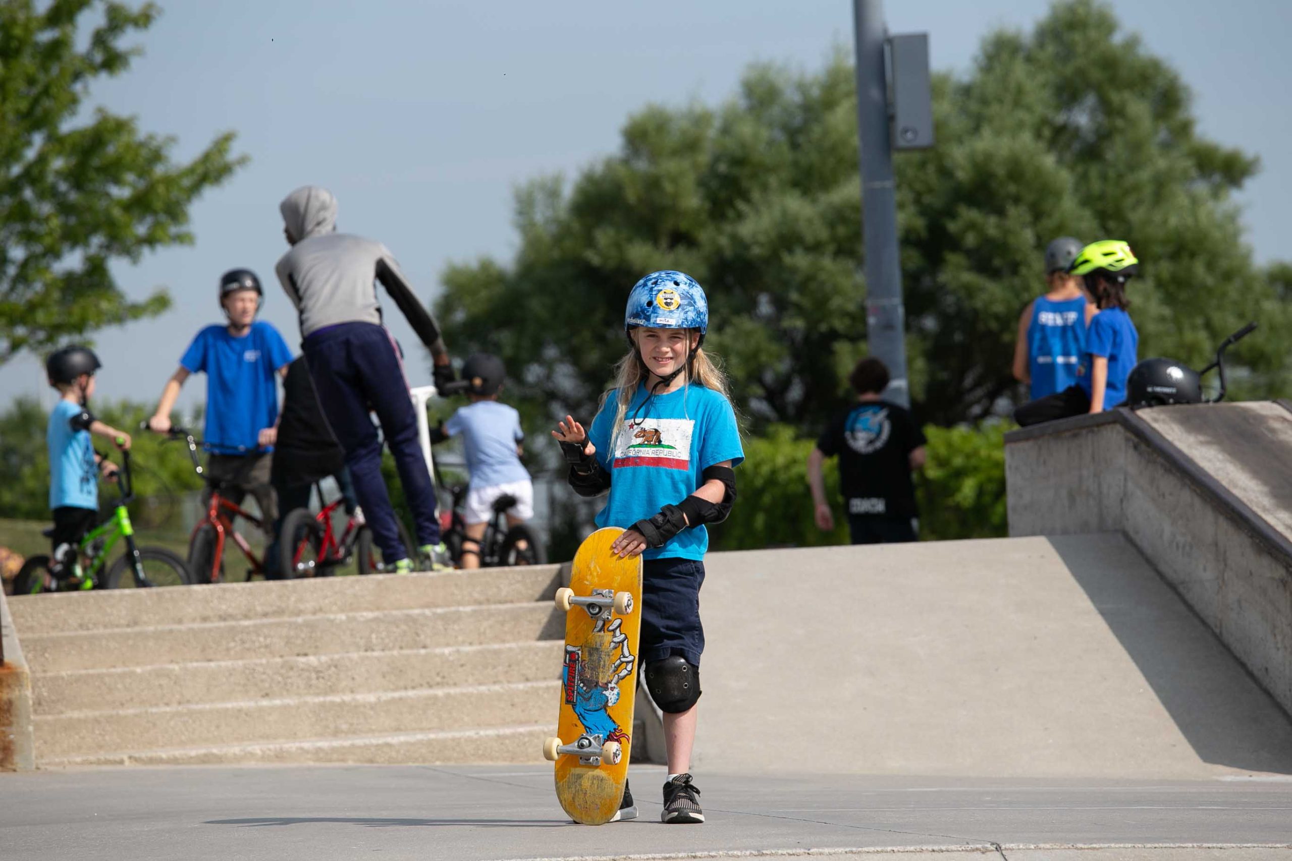 Toronto Summer Camps | Camper learning how to Skateboard | Evolve Camps